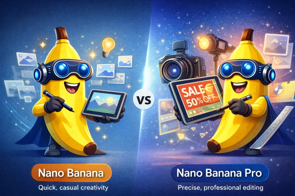 Nano Banana Fast vs Nano Banana Pro image editing comparison