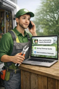 AI automation helping a landscaping company capture missed calls and convert more quote requests