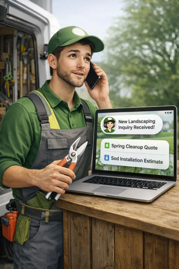 AI automation helping a landscaping company capture missed calls and convert more quote requests